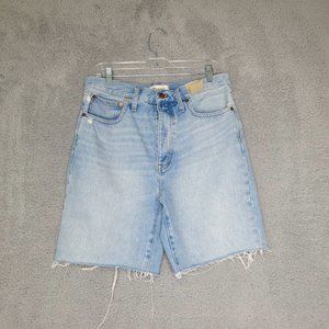 Madewell Womens Denim Jean Cutoff Shorts Blue 5 Pocket Baggy Whiskered 27 New